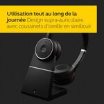Jabra evolve 80 ms casque circum-aural stereo filaire - casque optimisé microsoft teams avec suppression active du bruit - câble
