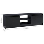 vidaXL Meuble TV Noir brillant 120x30x35 5 cm Aggloméré