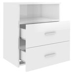 vidaXL Tables de chevet 2 Pièces Blanc brillant 50x32x60 cm