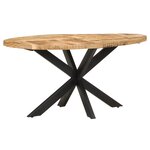Vidaxl table de salle à manger 160x90x75 cm bois de manguier brut
