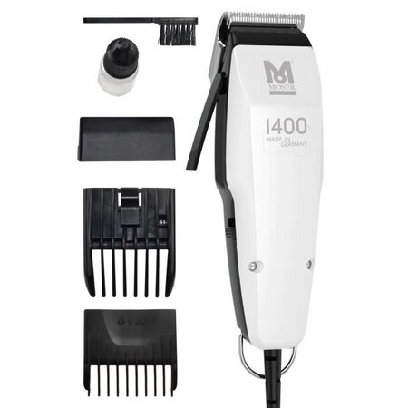 MOSER Tondeuse cheveux 1400 Clipper Edition Silver 1406-0458 - Tondeuse filaire Made in Germany - Levier d'ajustement a 5 positions