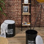 Pouf gigogne baril en métal dock (lot de 2)
