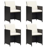 vidaXL Chaises de jardin 4 Pièces Résine tressée Noir