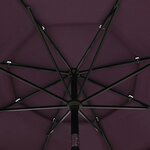 vidaXL Parasol à 3 niveaux avec mât en aluminium Bordeaux 3 5 m