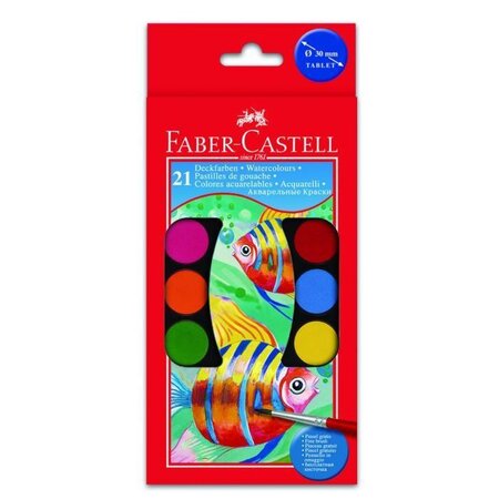 Pastilles de gouache boite 21 couleurs FABER-CASTELL