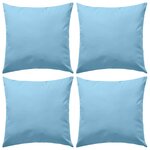 vidaXL Oreiller d'extérieur 4 Pièces 45 x 45 cm Bleu clair