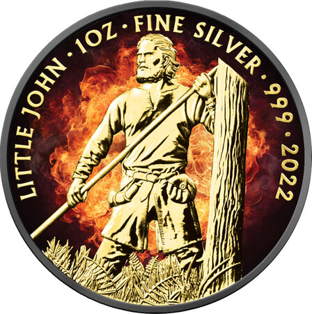 Pièce de monnaie en Argent 2 Pounds g 31.1 (1 oz) Millésime 2022 Burning Myths and Legends LITTLE JOHN
