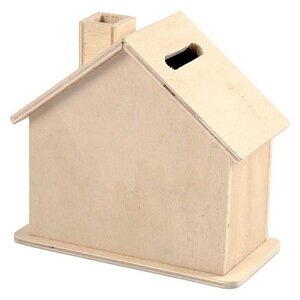 Tirelire en bois à décorer Maison - 10 x 10 x 5 4 cm