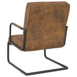 vidaXL Chaise cantilever Marron Tissu