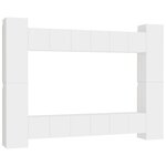 vidaXL Ensemble de meubles TV 10 Pièces Blanc Aggloméré