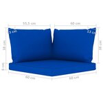 vidaXL Canapé de jardin 4 places avec coussins bleu