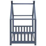 vidaXL Cadre de lit d'enfant Gris Bois de pin massif 80x160 cm