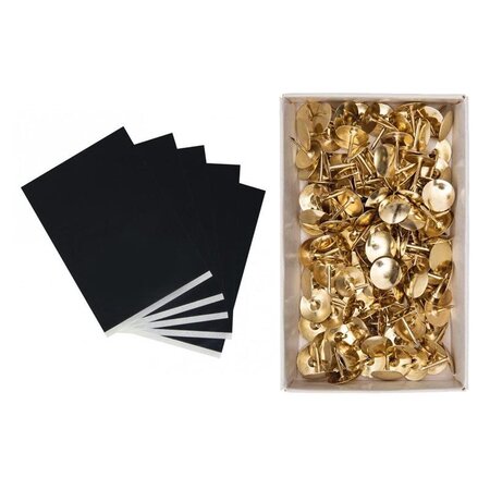 10 feuilles de papier transfert A4 + 150 punaises dorées