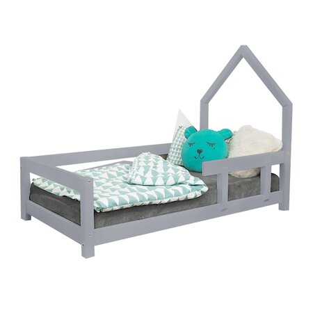 Lit cabane enfant POPPI 80 x 180 gris 1