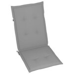 vidaXL Chaises de jardin 6 Pièces avec coussins gris Bois de teck