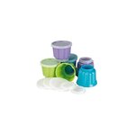 Lot 6 Moules à Gelée Plastique Multicolore 21 x 7,18 x 5,41 cm avec Couvercles IBILI