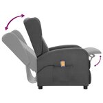 vidaXL Fauteuil de massage Gris foncé Tissu