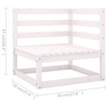 vidaXL Salon de jardin 7 Pièces avec coussins Blanc Bois de pin massif
