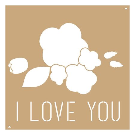 2 Pochoirs Kraft Love - 20X20Cm