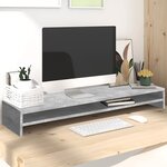 vidaXL Support de moniteur Gris béton 100 x 24 x 13 cm Aggloméré
