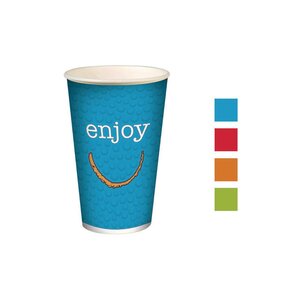 Gobelets pour boisson froide en carton recyclable Enjoy de 300 ml, couleurs assorties, lot de 100 (paquet 100 unités)