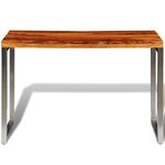 vidaXL Table de salle à manger et pieds en acier Bois