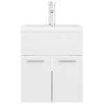 vidaXL Armoire d'évier avec lavabo intégré Blanc brillant Aggloméré