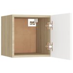 vidaXL Meubles TV muraux 4 Pièces Blanc et chêne sonoma 30 5x30x30 cm