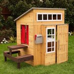 Cabane pour enfants avec table repas en bois