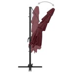 vidaXL Parasol à 4 niveaux avec mât en aluminium Bordeaux 250x250 cm