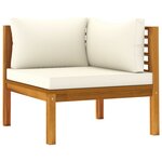 vidaXL Salon de jardin 12 Pièces avec coussin crème Bois d'acacia solide