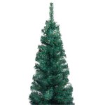 vidaXL Sapin de Noël artificiel mince avec support vert 240 cm PVC