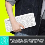 Clavier ordinateur - bluetooth - logitech - k380 multi-device - blanc
