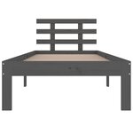 vidaXL Cadre de lit Gris Bois massif 100x200 cm