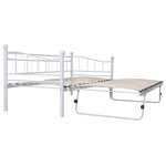 vidaXL Cadre de lit blanc acier 180x200/90x200 cm