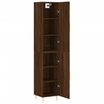 vidaXL Buffet haut Chêne marron 34 5x34x180 cm Bois d'ingénierie