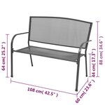 vidaXL Banc de jardin 108 cm Acier et maille Anthracite