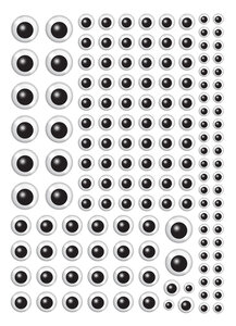Gommettes yeux noir et blanc de 0 8 à 2 cm 296 pièces