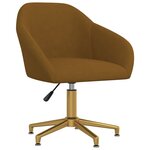 vidaXL Chaise pivotante de salle à manger Marron Velours