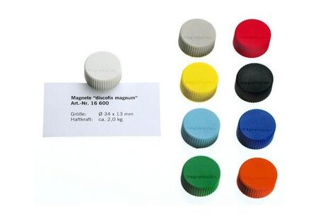 Discofix aimant rond 'magnum', rouge MAGNÉTOPLAN