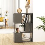 vidaXL Bibliothèque/Séparateur de pièce Gris brillant 60x24x94 cm