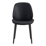 Chaise de salle à manger en polyester noir avec pieds noirs