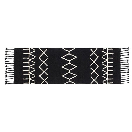 Tapis coton Berbère - noir - 80 x 230