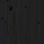 vidaXL Cadre de lit Noir Bois massif 90x190 cm Simple