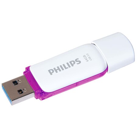 Philips clé usb 3.0 snow 64 go blanc et violet