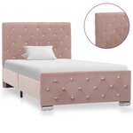 vidaXL Cadre de lit Rose Velours 90x200 cm