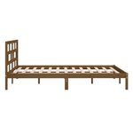 vidaXL Cadre de lit Marron miel Bois massif 135x190 cm Double
