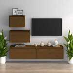 vidaXL Meubles TV 4 Pièces Marron miel Bois massif de pin