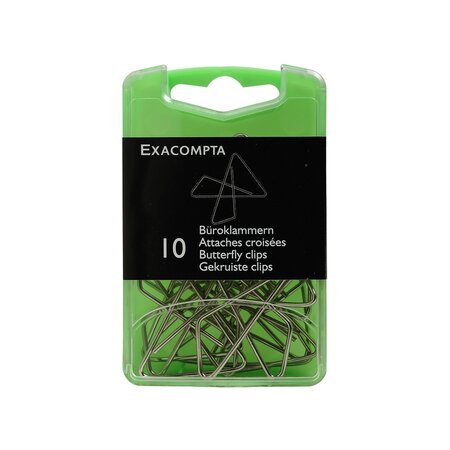 Exacompta - boîte de 10 attaches croisées 30x40mm argentées
