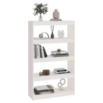 vidaXL Bibliothèque/Séparateur de pièce Blanc 80x30x135 5cm Pin solide